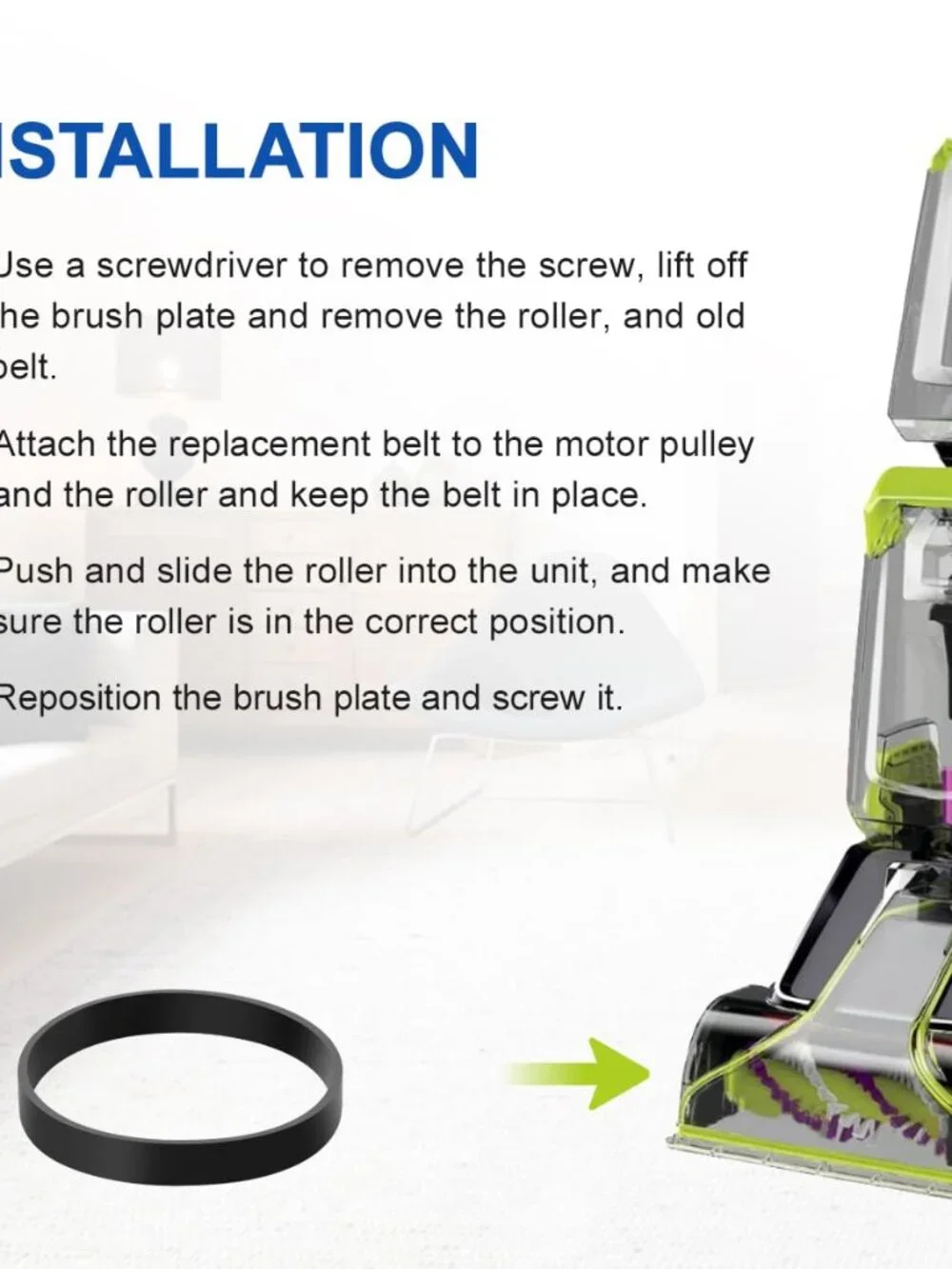 LANMU Replacement Belts Compatible with Bissell PowerForce/TurboClean PowerBrush